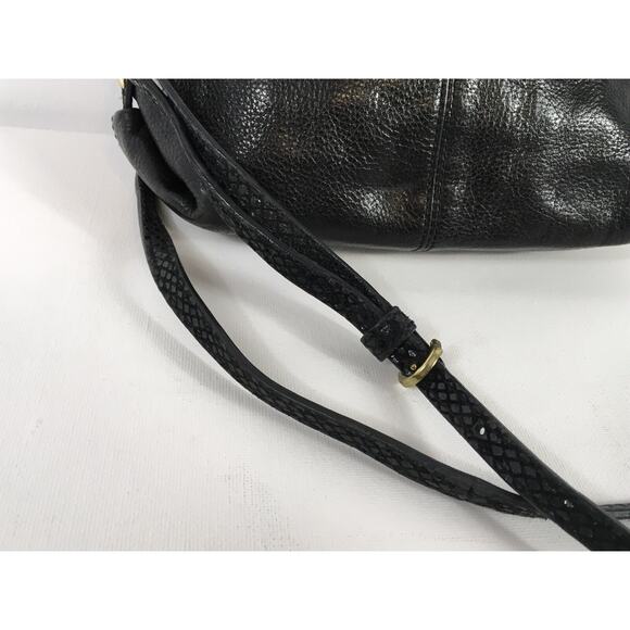 Coach Ashley Women’s Black Pebbled Leather Snake Embossed Medium Crossbody - Picture 4 of 12